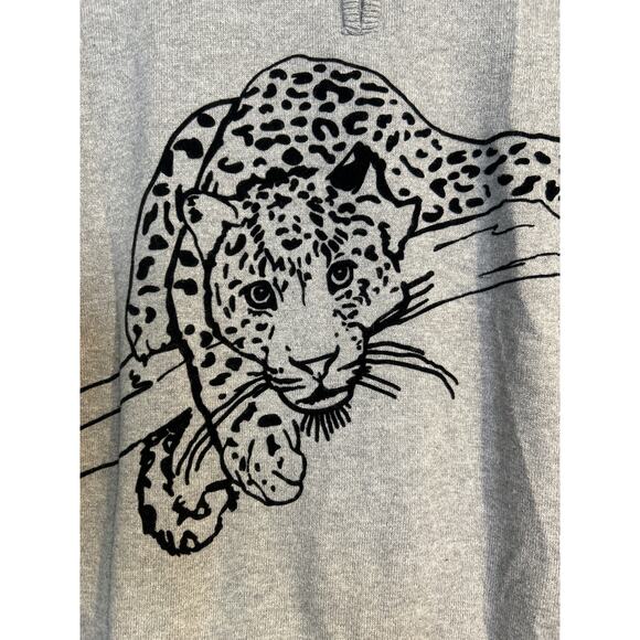 Golfino Leopard Cotton Cashmere Troyer Sweater - Picture 3 of 8